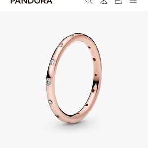 Pandora Rose gold-plated Ring with Sparkling Accents of Cubic Zirconia